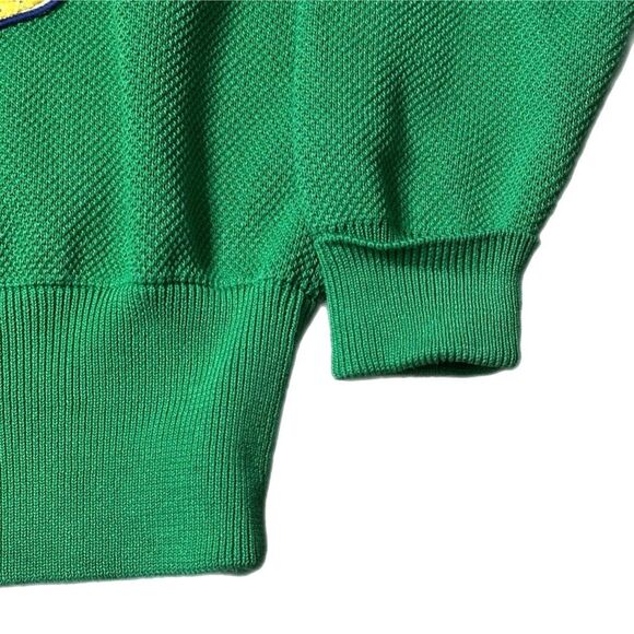Lacoste Live V-Neck Emblem Blazon Patch Sweater Green Size 38 - M - Picture 10 of 13
